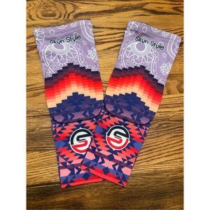 Skyn Style Multicolor Geometric Print Arm Guards with Elbow Pads One Size